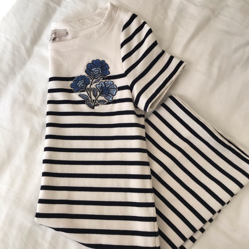 NWOT LOFT Tee Shirt Striped Dress